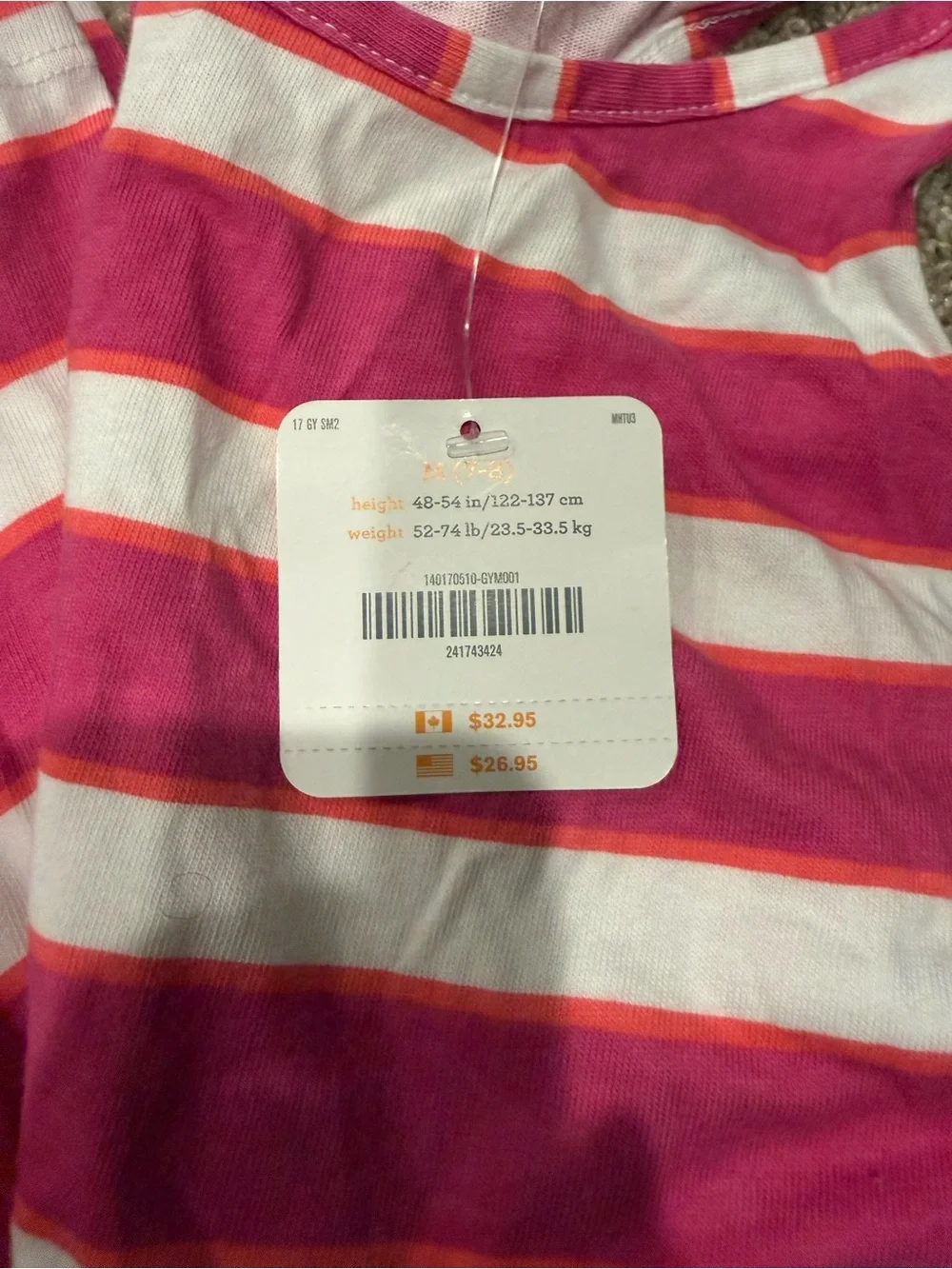 Gymboree Pink and White Striped Sleeveless Casual Dress